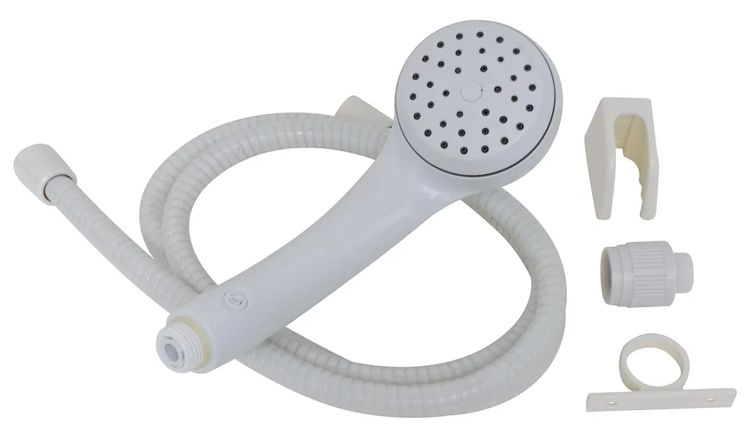 PF276050 – VALTERRA LLC Shower Head, Hand-Held With 60 Inch Vinyl Hose With Single Function Spray Setting White Plast...